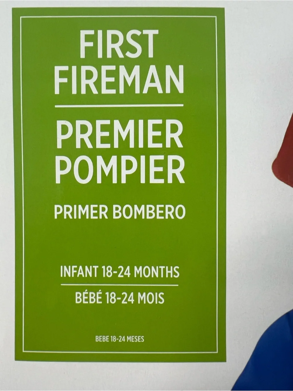 Infant Firefighter Halloween Costume - Blue Red hat Kids NEW 18-24 months